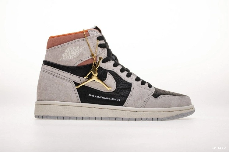 Grey Crimson 1 Black 555088-018 Air Jordan 1102